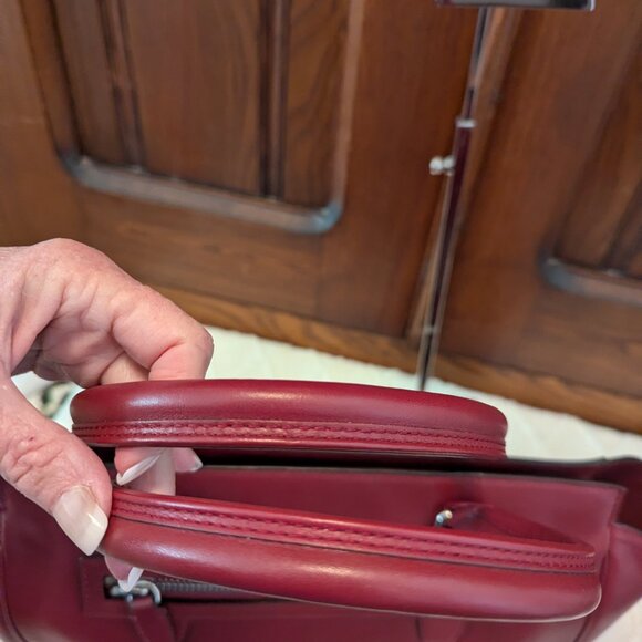COACH 19890 Dark Red Leather Legacy Medium Candace Carryall Tote Shoulder Bag - Picture 11 of 16